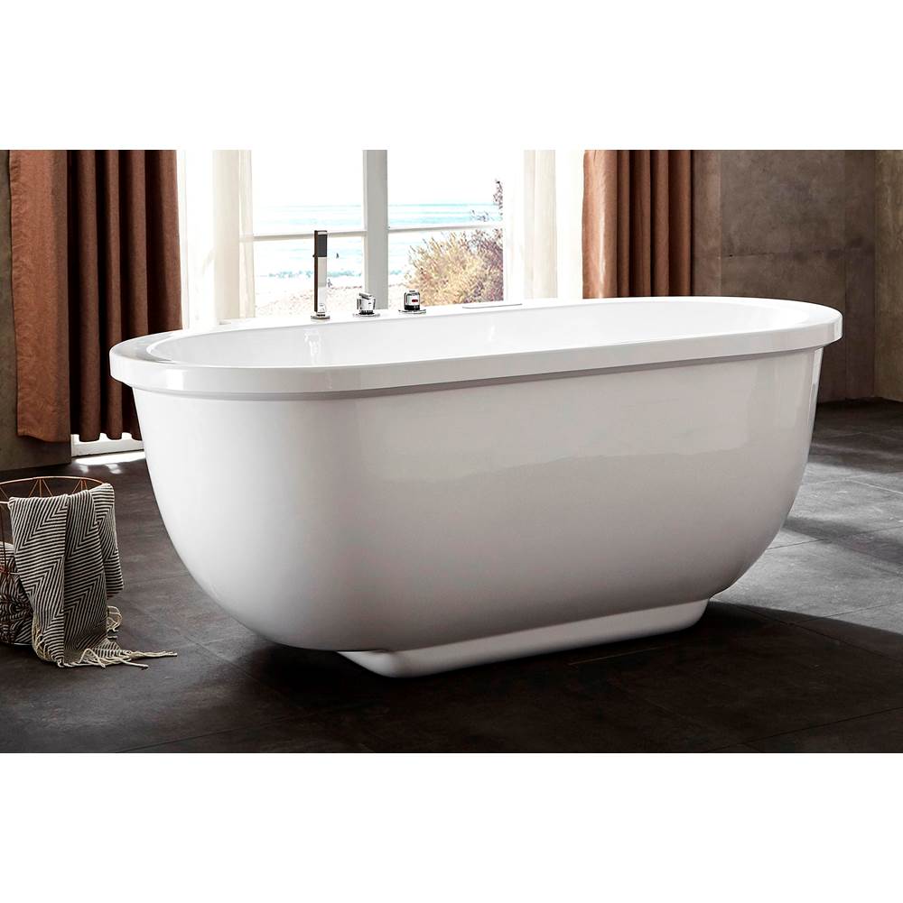 Alfi Trade EAGO 1 6 ft Acrylic White Whirlpool Bathtub w Fixtures