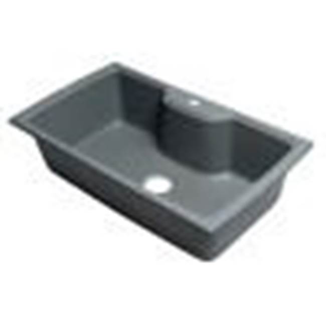 Alfi Trade Titanium 35'' Drop-In Single Bowl Granite Composite Kitchen Sink