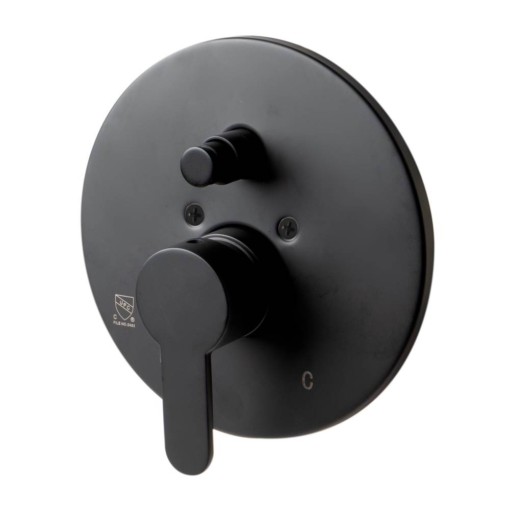 Alfi Trade Black Matte Shower Valve with Rounded Lever Handle and Diverter