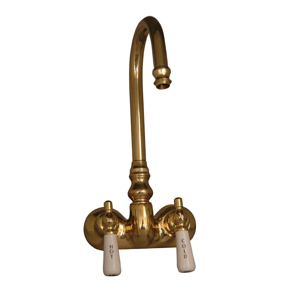 Barclay Tub Filler w/Code Spout, Lever Porc Handles, Polished Brass