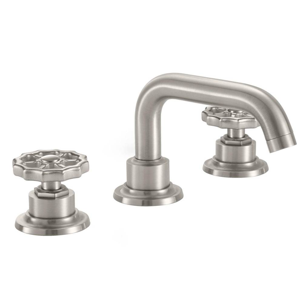 California Faucets 8'' Widespread Lavatory Faucet with ZeroDrain - Wheel Handles with ZeroDrain