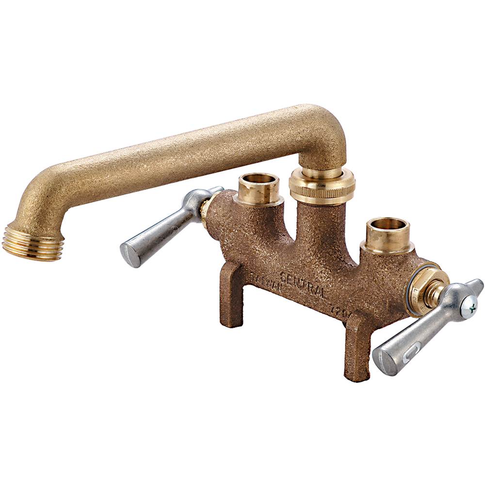 Central Brass Laundry-3-1/2'' Cntrs Two Lvr Hdls 6'' Cast Spt 1/2'' Direct Sweat Straddle Legs-Rough