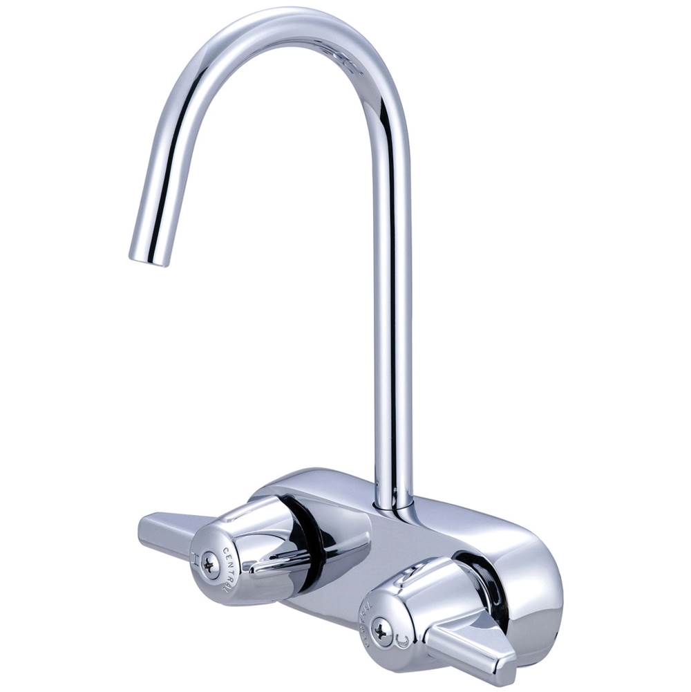 Central Brass LEG TUB-3-3/8'' TWO CANOPY HDLS 7-3/8'' HIGH AND 4-1/16'' REACH GOOSENECK SPT-PC