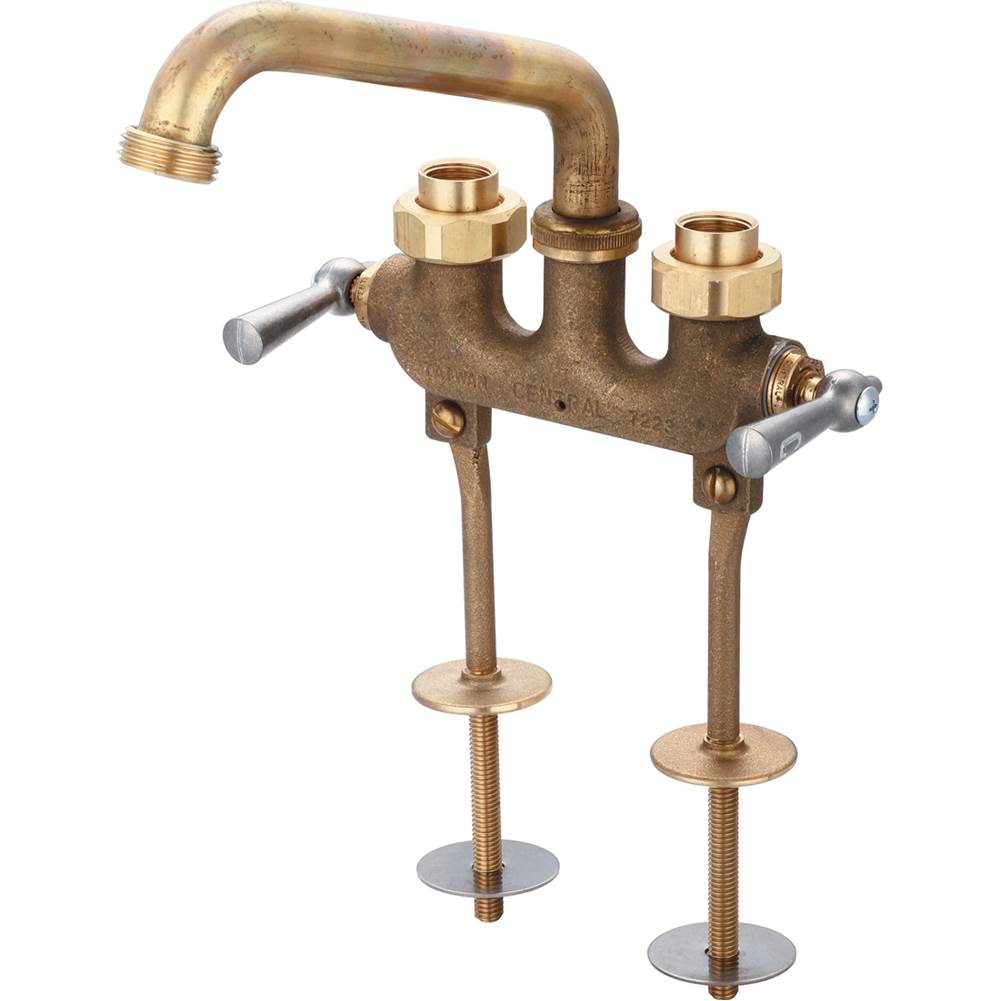 Central Brass LAUNDRY-3-1/2'' CNTRS TWO LVR HDLS 6'' TUBE SPT 1/2'' COMBO UNION EXT. HOLE MNT LEGS-ROUGH