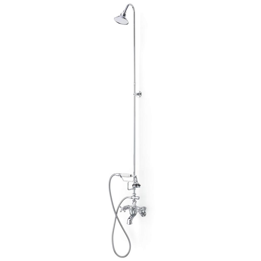 Cheviot Products 5100 SERIES Tub Filler with Hand Shower and Overhead Shower - Cross Handles