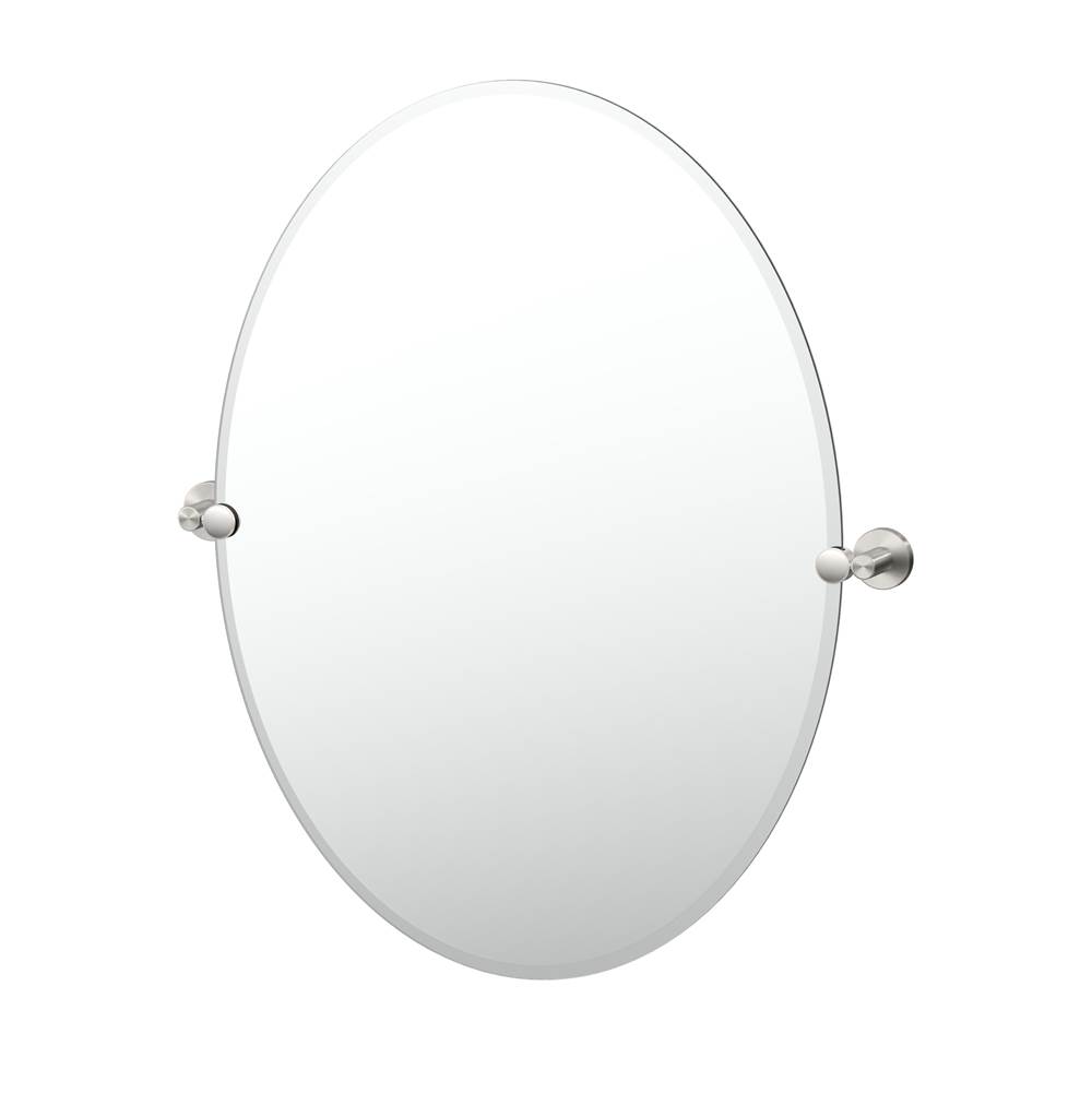 Gatco Reveal 32''H Oval Mirror Satin Nickel