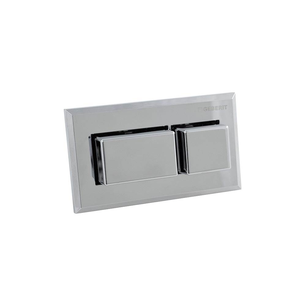Geberit Geberit remote flush actuation, square design, pneumatic, for dual flush, for Sigma concealed cistern 8 cm, concealed actuator, protruding: brigh