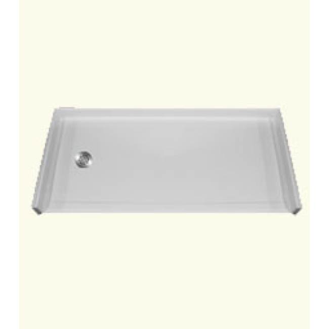 Health at Home RBSP 60x36'' Barrier-free acrylic shower pan. White. Left drain.
