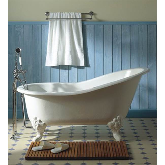 Herbeau Cast Iron ''Marie Louise'' Bathtub and Cast Iron Feet in White