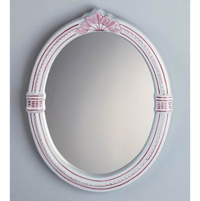 Herbeau ''Coquille'' Oval Mirror in Sceau Rose