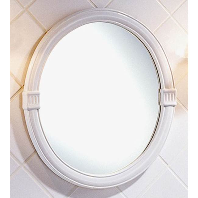 Herbeau ''Charleston'' Oval Mirror in Berain Bleu