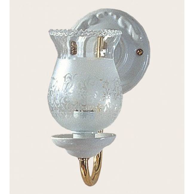 Herbeau ''Charleston'' Wall Light in White, Lacquered Polished Copper