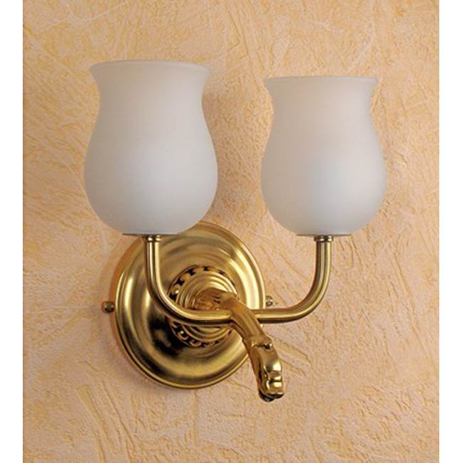 Herbeau ''Pompadour'' Double Wall Light in Antique Lacquered Brass