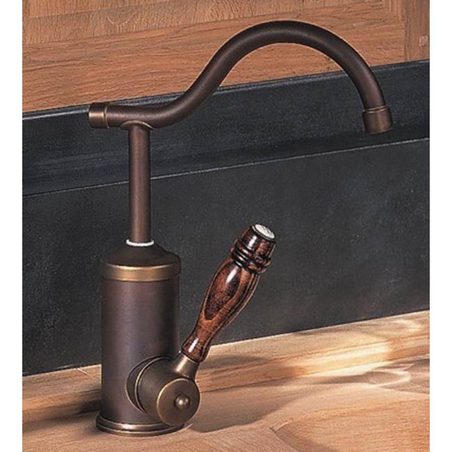 Herbeau ''Flamande'' Single Lever Mixer with Ceramic Disc Cartridge in White Handles, Weathered Copper and Brass
