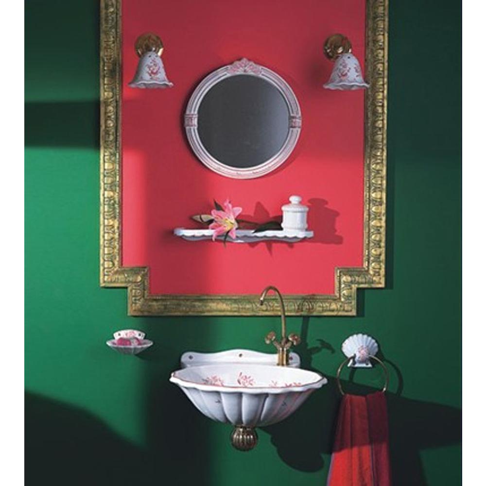 Herbeau ''Coquille'' Oval Mirror in Sceau Bleu