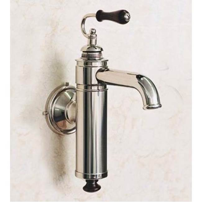 Herbeau ''Estelle'' Wall Mounted Single Lever Mixer with Ceramic Cartridge in White Handle, Satin Nickel