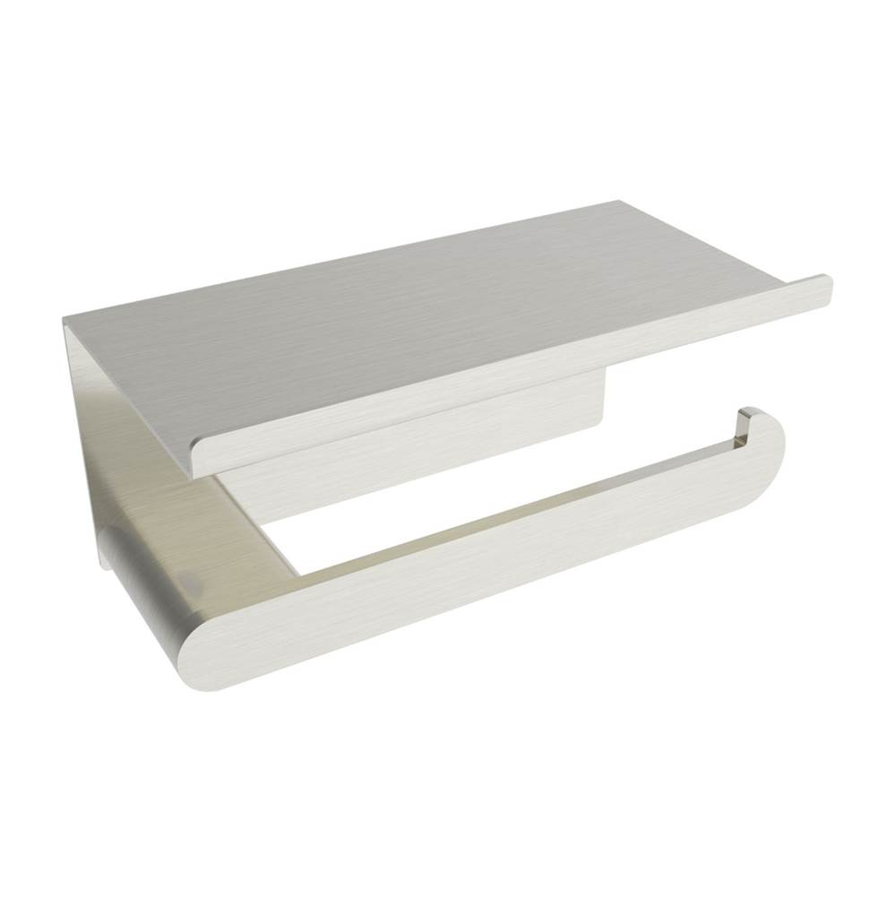 ICO Bath Flow Toilet Paper Holder With Shelf - Brushed Nickel