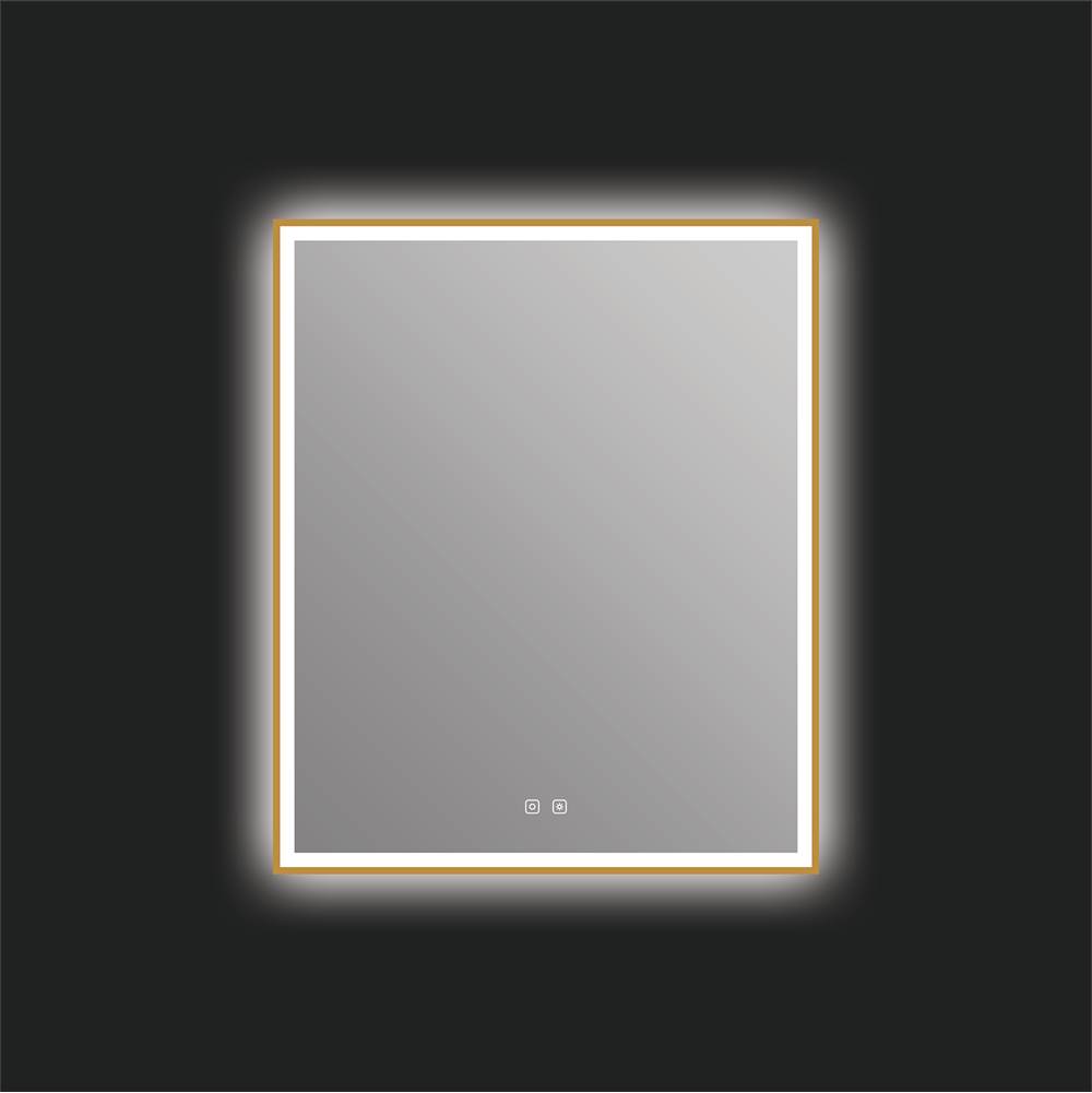 ICO Bath Eden 30'' x 36'' LED Mirror - Brushed Gold