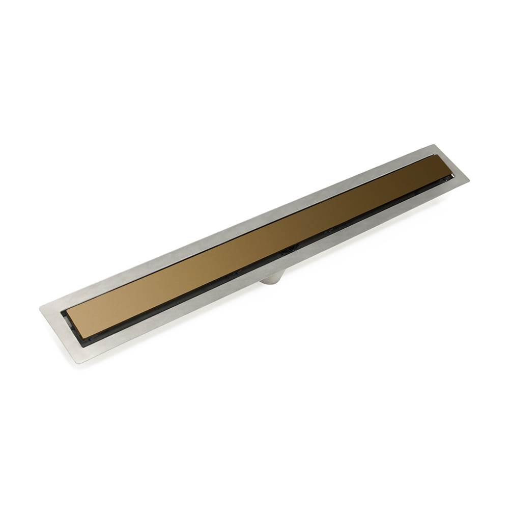 Infinity Drain 48'' FF Series Complete Kit with 2 1/2'' Solid Grate in Satin Bronze