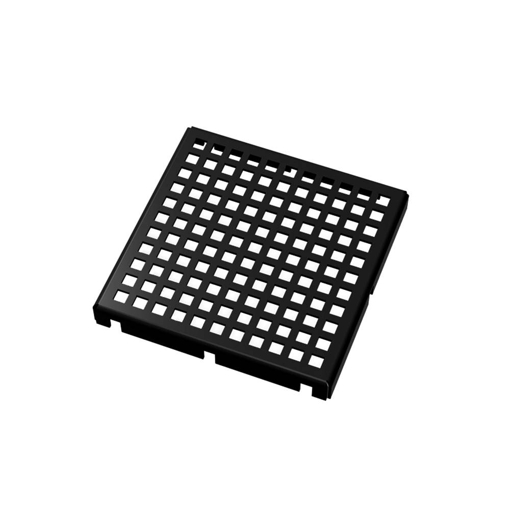 Infinity Drain 5''x5'' LQ5 Squares Pattern Top Plate in Matte Black