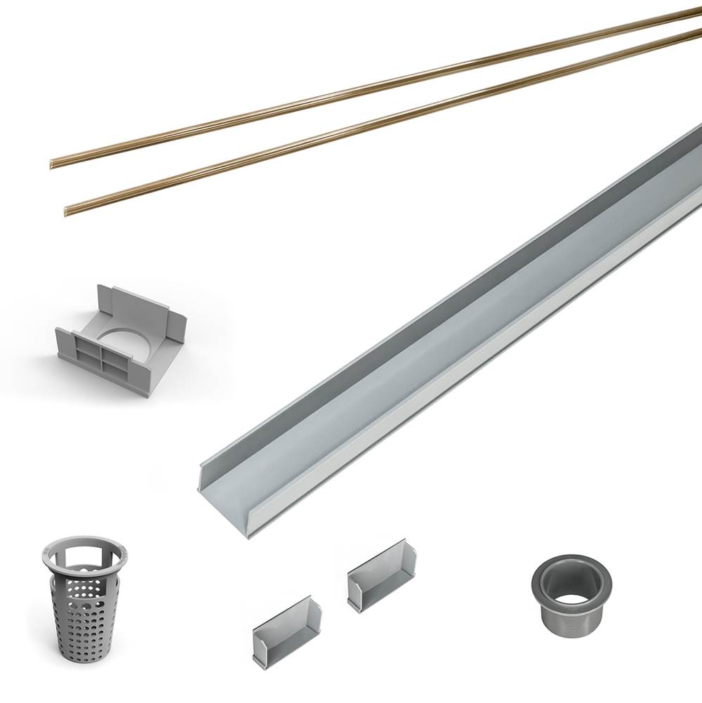 Infinity Drain 60'' Rough Only Kit for S-AG 65, S-DG 65, and S-TIF 65 series. Includes PVC Components and Channel Trim