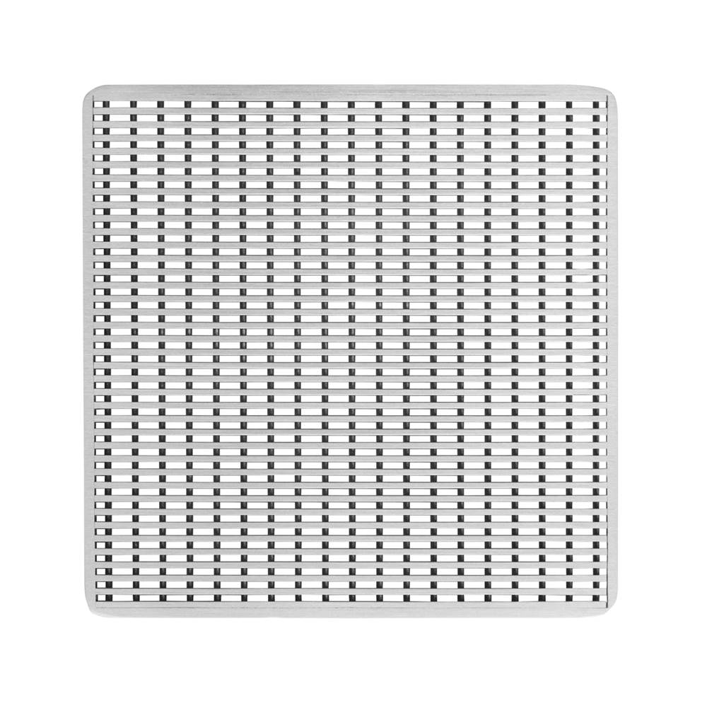 Infinity Drain 5'' x 5'' Wedge Wire Pattern Decorative Plate for W 5, WD 5, WDB 5 in Satin Stainless