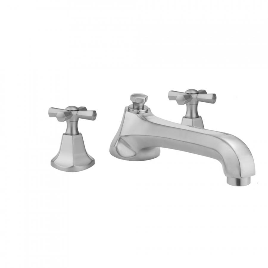 Jaclo Astor Roman Tub Set with Low Spout and Hex Cross Handles
