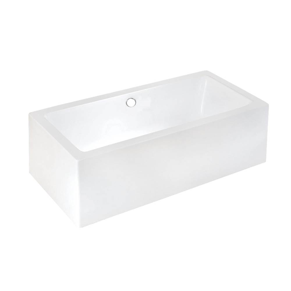 Kingston Brass Aqua Eden 67-Inch Acrylic Double Ended Freestanding Tub with Drain, White
