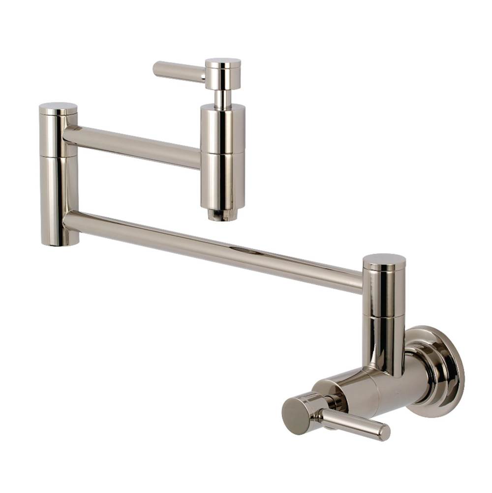 Kingston Brass Concord Wall Mount Pot Filler Kitchen Faucet, Polished Nickel