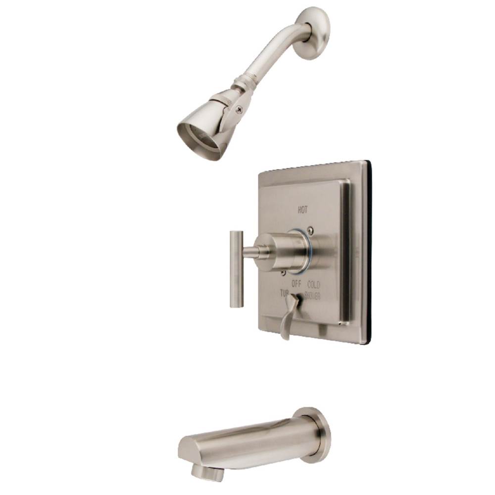 Kingston Brass Manhattan Single-Handle Tub and Shower Faucet, Brushed Nickel