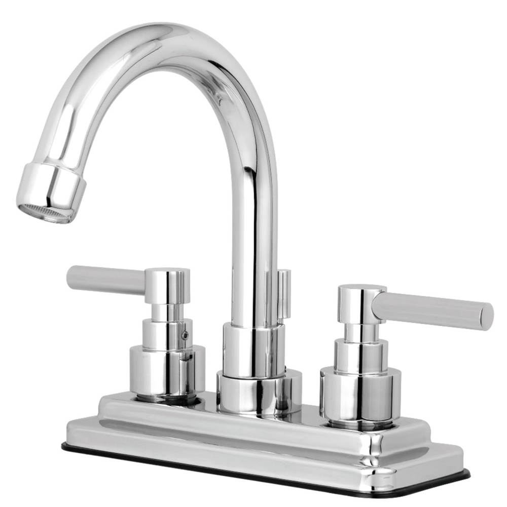 Kingston Brass Elinvar 4 in. Centerset Bathroom Faucet with Brass Pop-Up, Polished Chrome