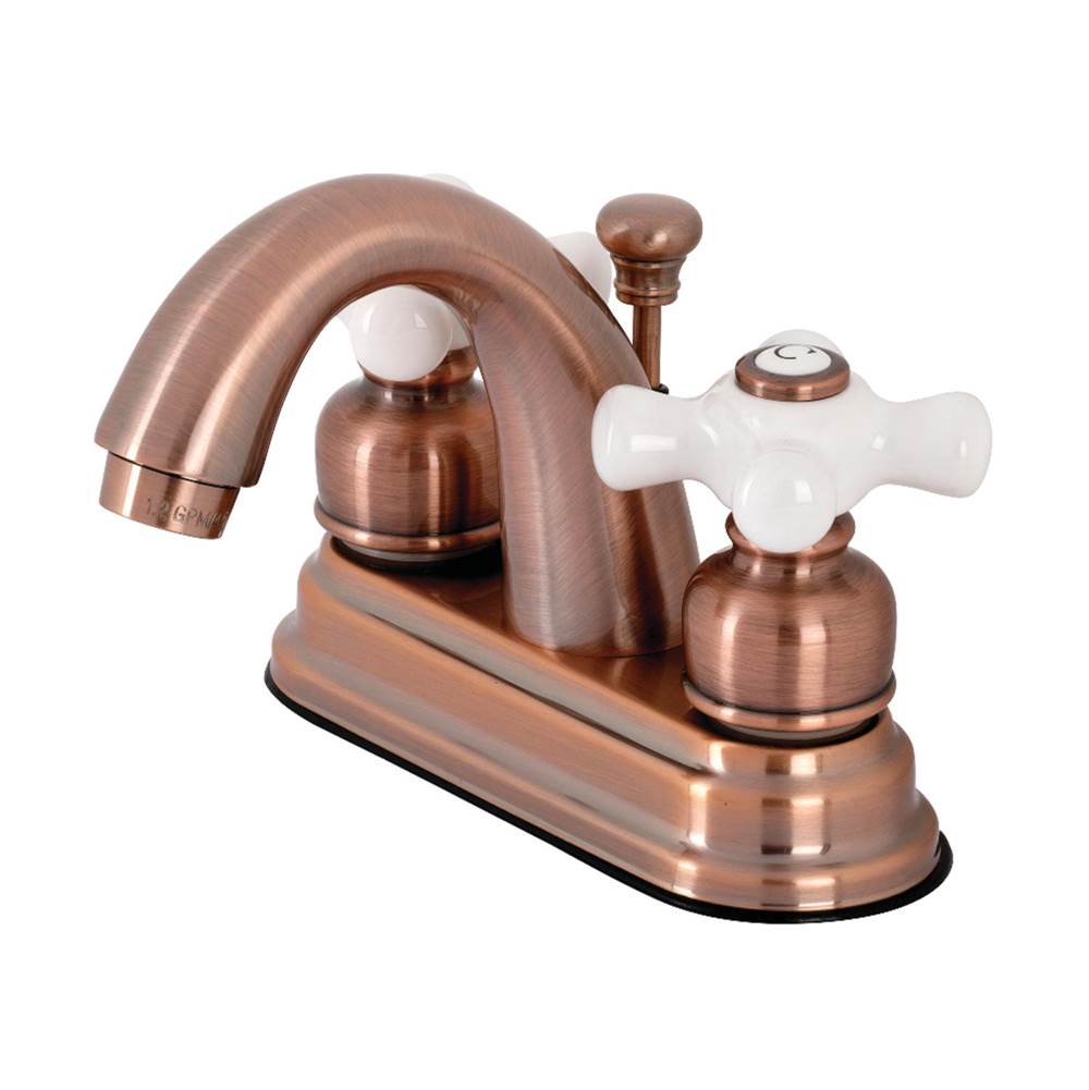 Kingston Brass Restoration 4 in. Centerset Bathroom Faucet, Antique Copper