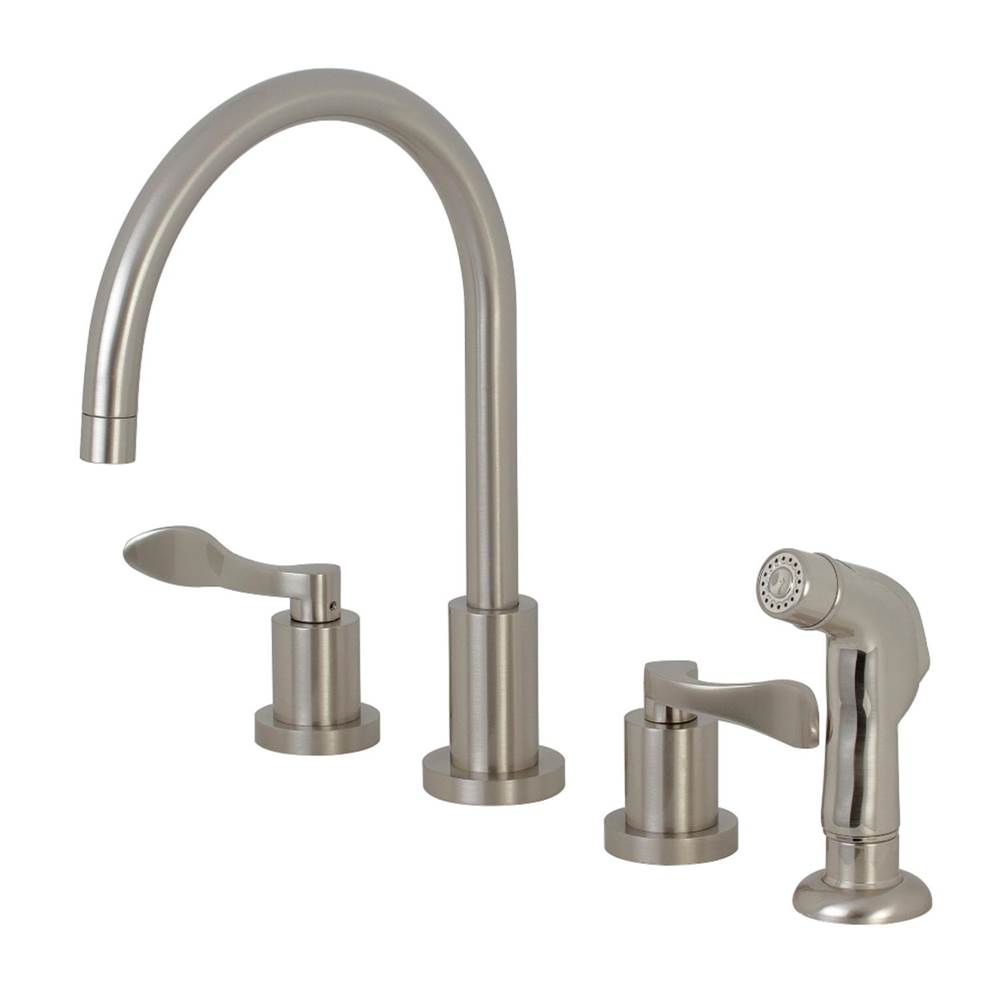 Kingston Brass 8-Inch to 16-Inch Widespread Kitchen Faucet, Brushed Nickel