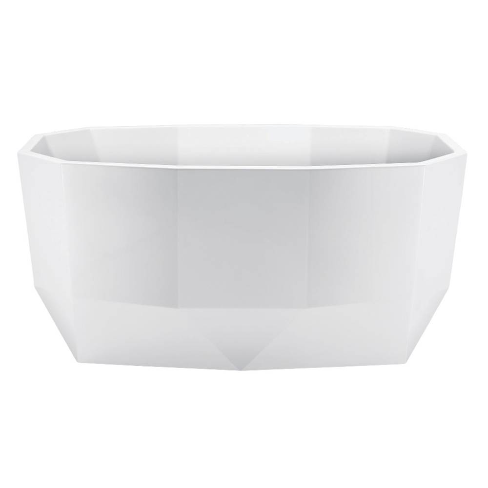Kingston Brass Aqua Eden 59'' Acrylic Freestanding Tub with Drain, Glossy White