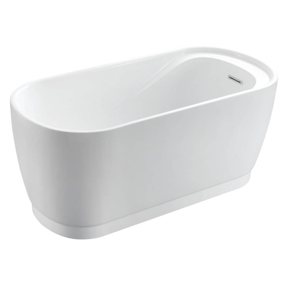 Kingston Brass Aqua Eden VTOV512925S 51-Inch Acrylic Freestanding Tub with Seat and Drain, Glossy White