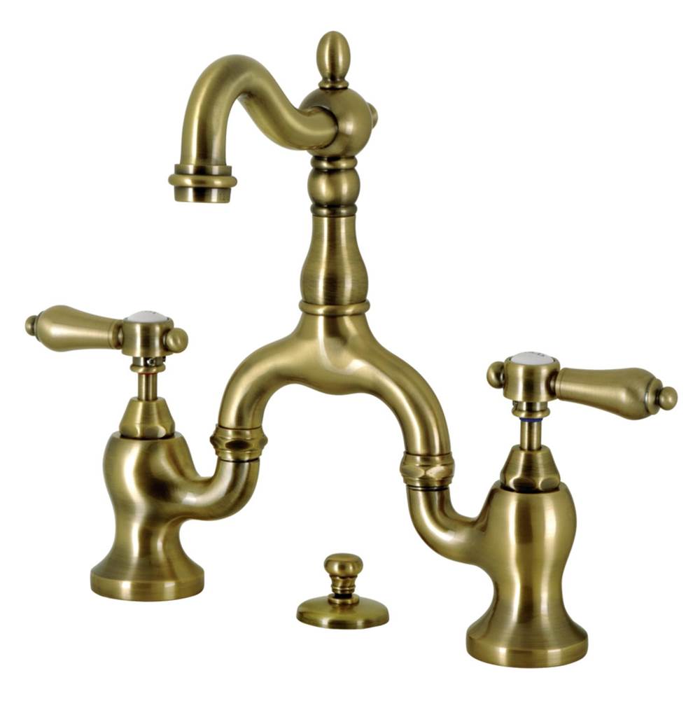 Kingston Brass Kingston Brass KS7973BAL Heirloom Bridge Bathroom Faucet with Brass Pop-Up, Antique Brass