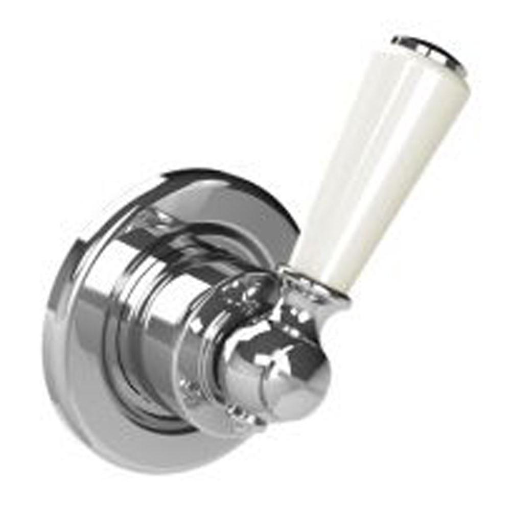 Lefroy Brooks Classic White Flow Control Trim To Suit R1-4002 Rough, Polished Chrome