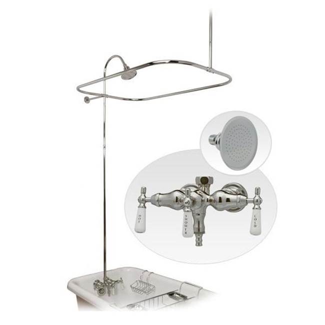 Maidstone Tub Wall Mount Shower Kit with Down Spout Faucet Shower Enclosure Set