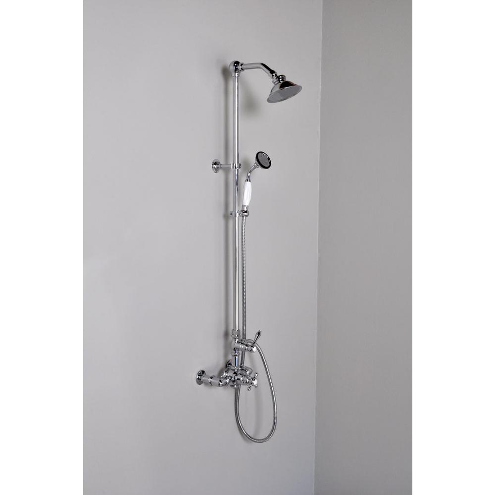 Strom Living Chrome Water Saving  Exposed Thermostatic 7'' Center Shower Unit W/ Multi Functio