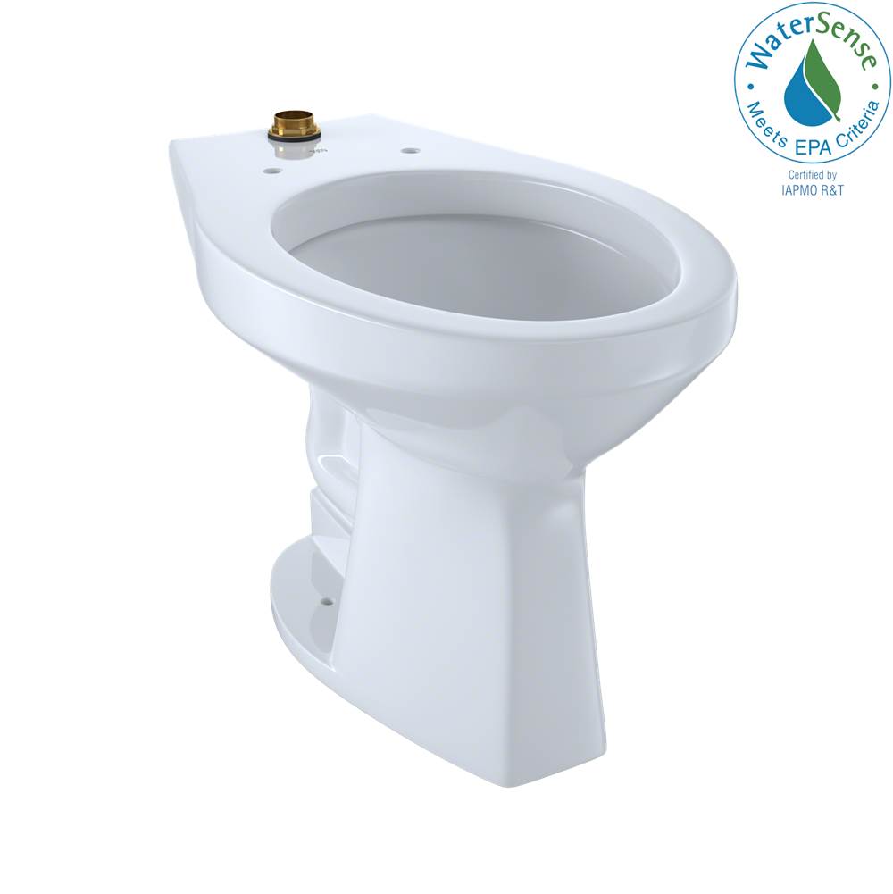 TOTO Toto® Elongated Floor-Mounted Flushometer Ada Compliant Toilet Bowl With Top Spud And Cefiontect, Cotton White