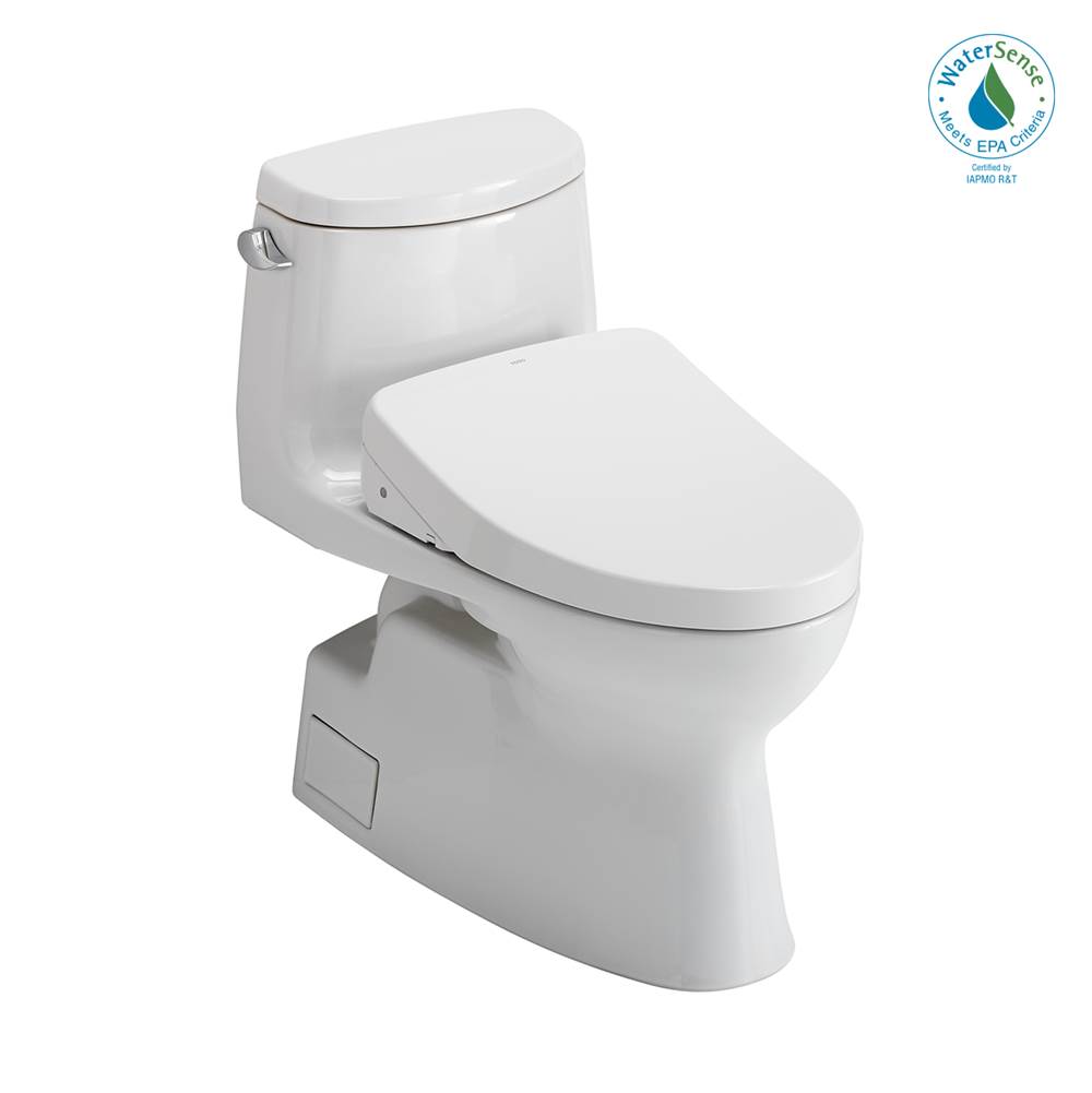 TOTO Toto® Washlet+® Carlyle® II One-Piece Elongated 1.28 Gpf Toilet And Washlet+® S500E Contemporary Bidet Seat, Cotton White