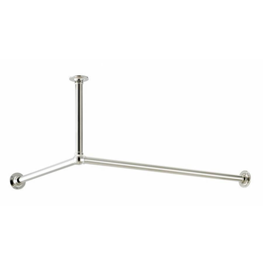 The Sterlingham Company Ltd 'L'' Shapped Shower Curtain Rod With Two End Brackets (Exposed Screws)